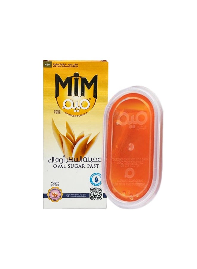 ميم عجينة إزالة الشعر بالسكر – عبوة بيضاوية (90 جم) – سادة | عبوة قطعة واحدة